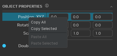 Properties Copy and Paste