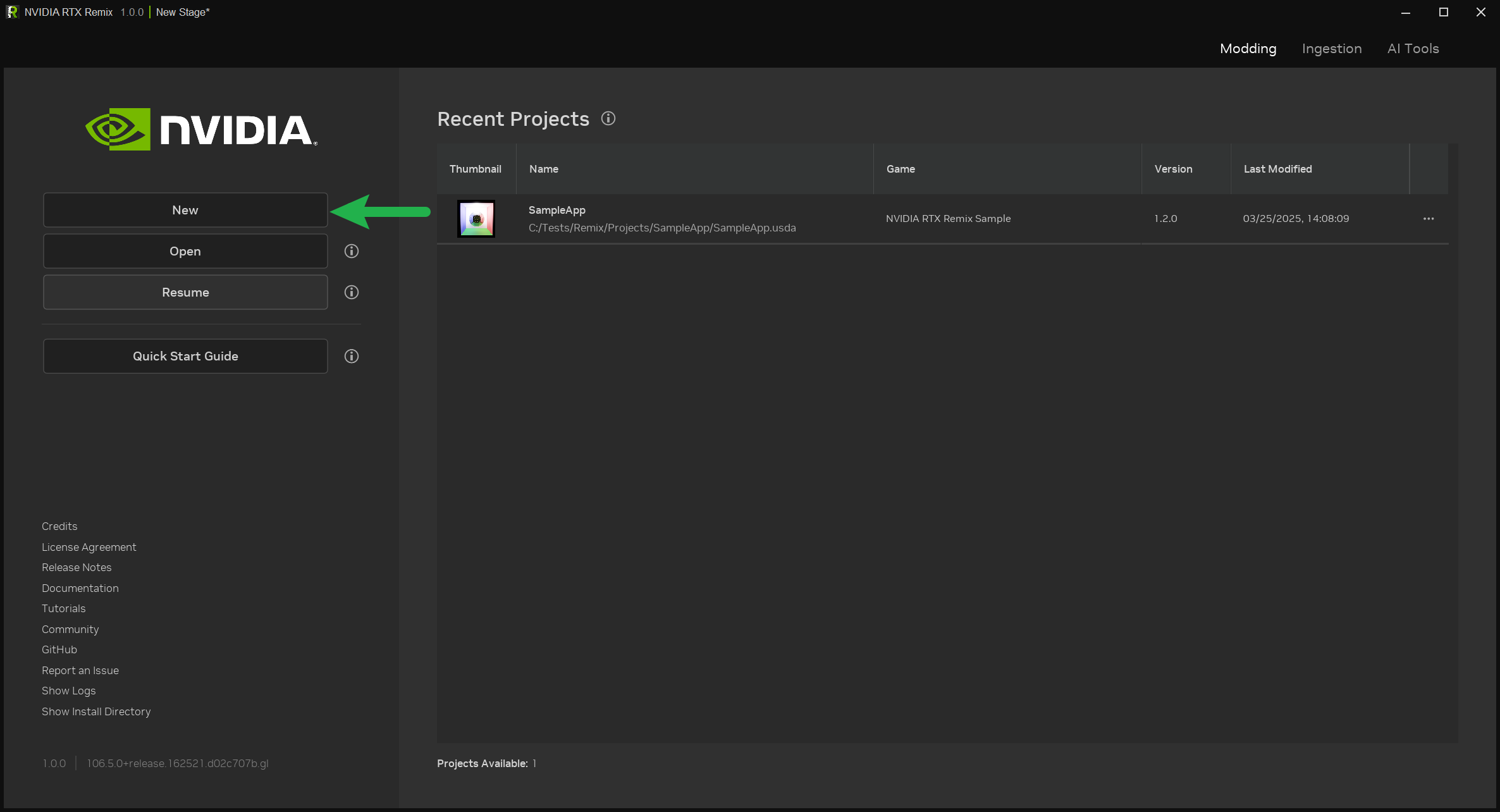 Create a New Project