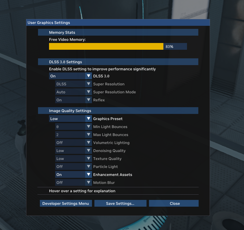 UserGraphicSettings