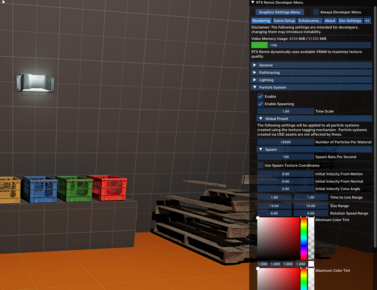 Particle System Global Settings