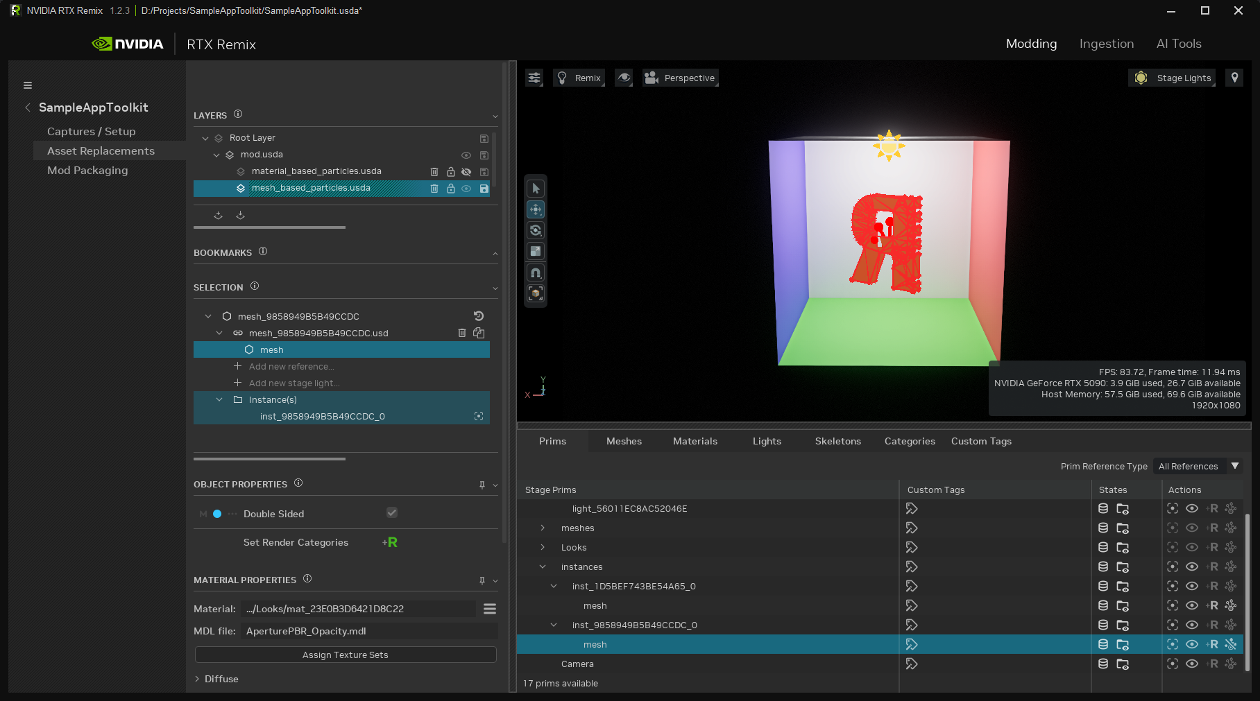 Particles Gizmo Selected