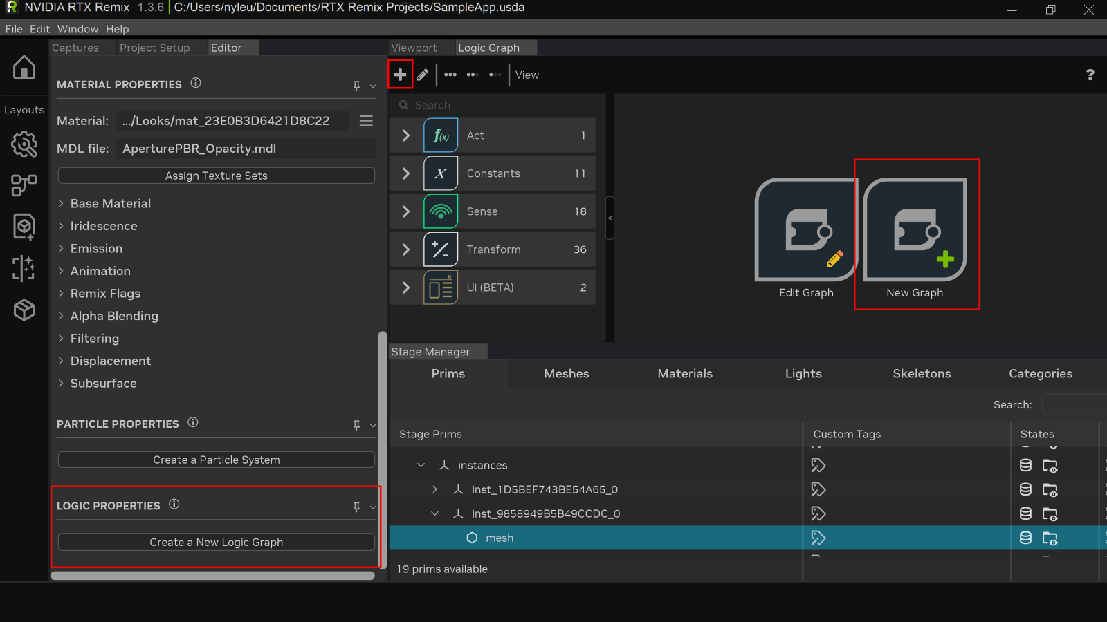 Remix Logic Create Graph