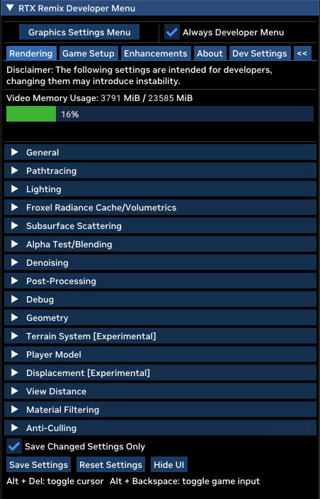 Developer Settings