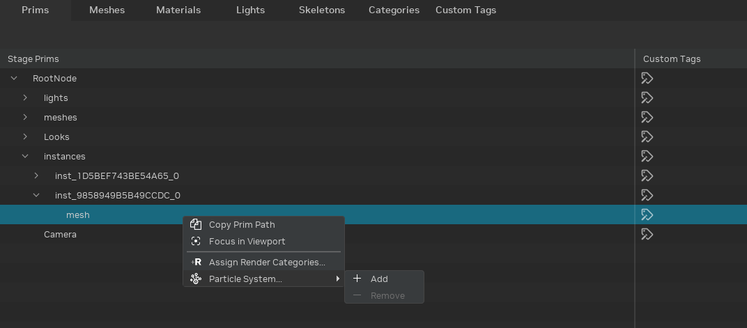 Particle System Menu