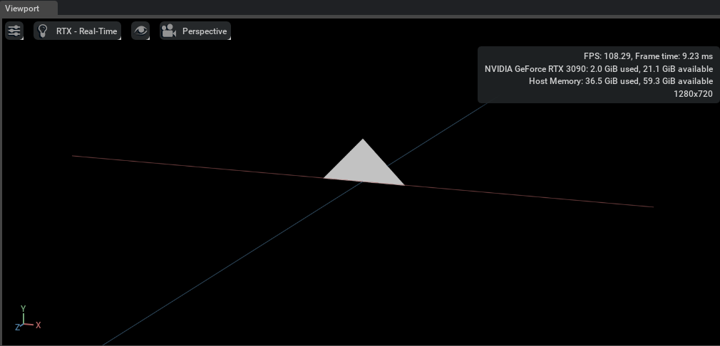 A triangle in the Kit viewport