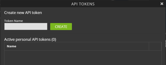 Create API tokens