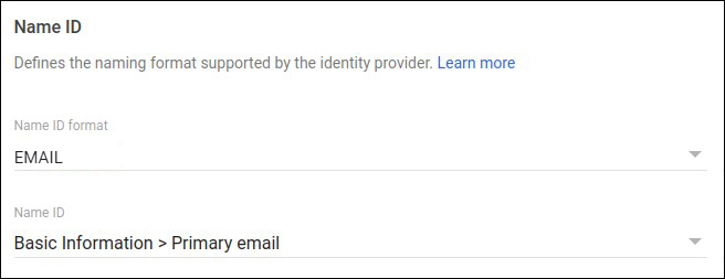 Google SSO Service Name ID