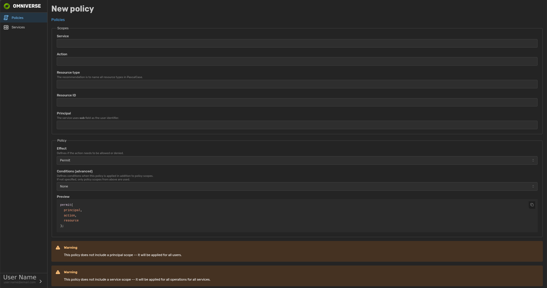 Permissions UI