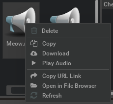 Audio Player in the Content Browser.