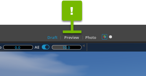 Screenshot highlighting the render mode list in View