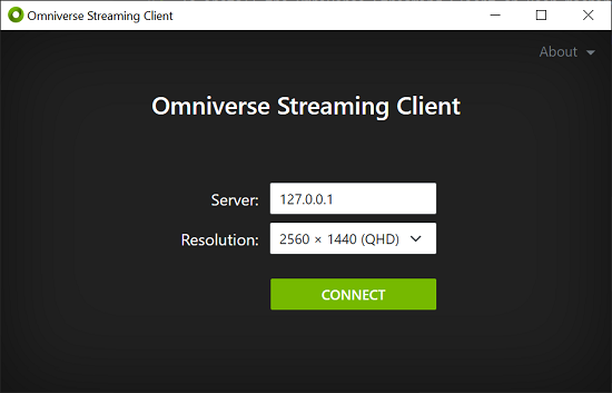 Omniverse Streaming Client interface